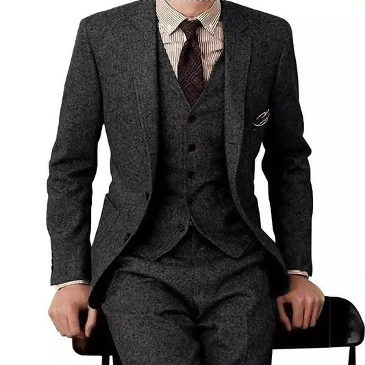 Men's Three-piece Suit Fashion (Woolen)