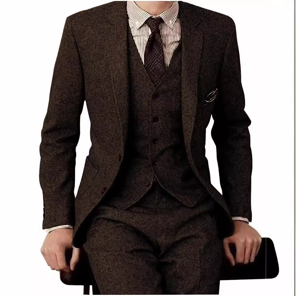 Men's Three-piece Suit Fashion (Woolen)