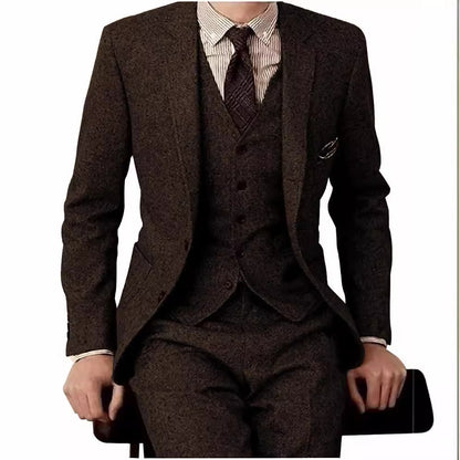 Men's Three-piece Suit Fashion (Woolen)
