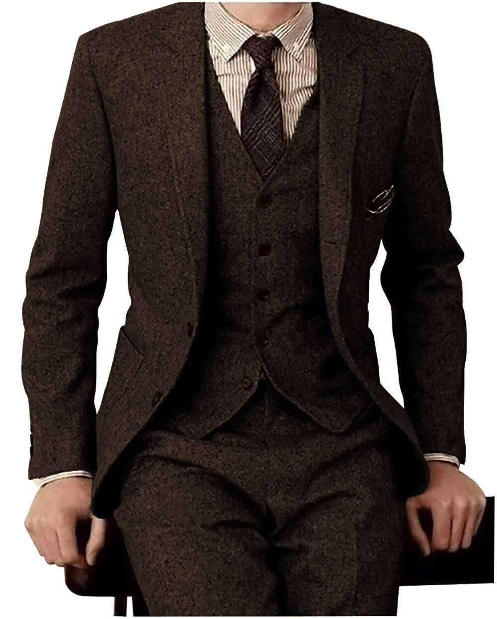 Men's Three-piece Suit Fashion (Woolen)