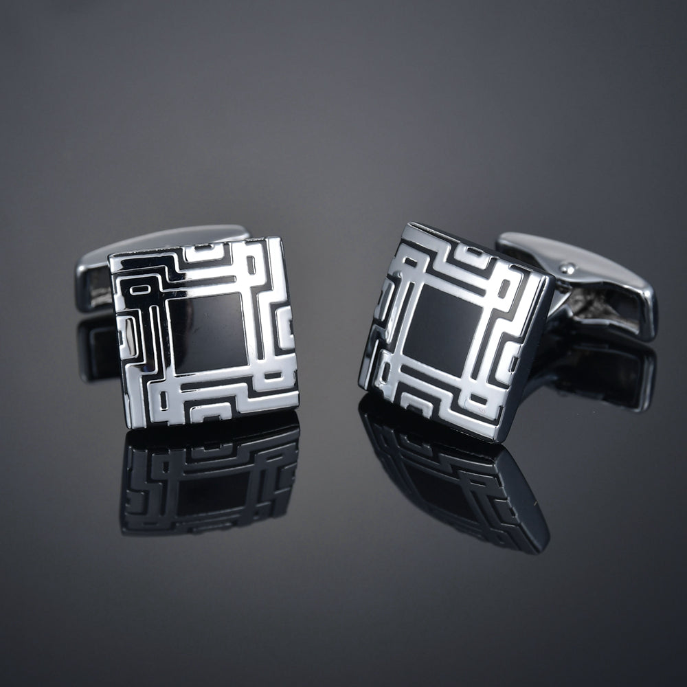 Men's Checkered Diamond French Shirt Cufflinks