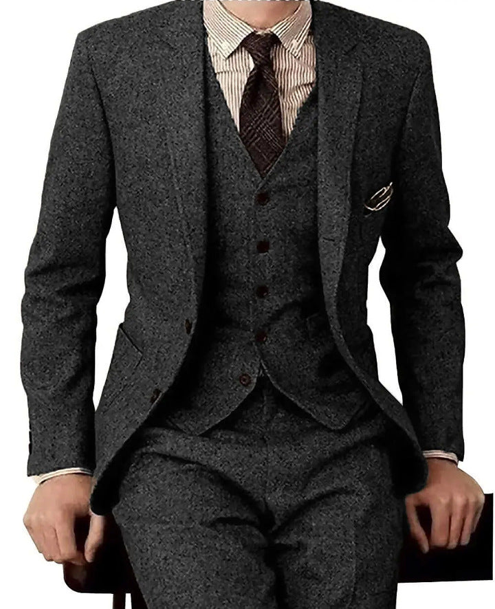 Men's Three-piece Suit Fashion (Woolen)