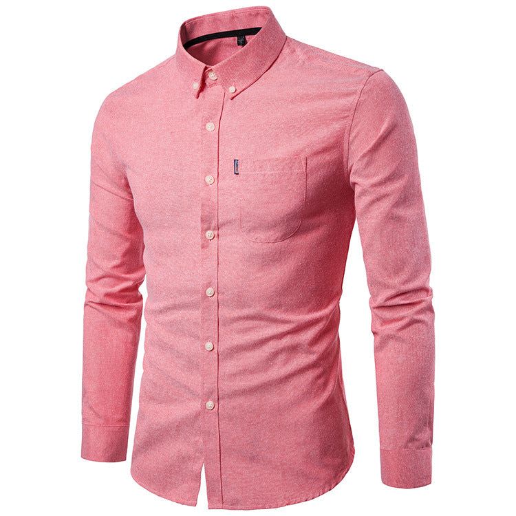 Mens Slim Long Sleeve Dress Shirt