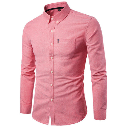 Mens Slim Long Sleeve Dress Shirt