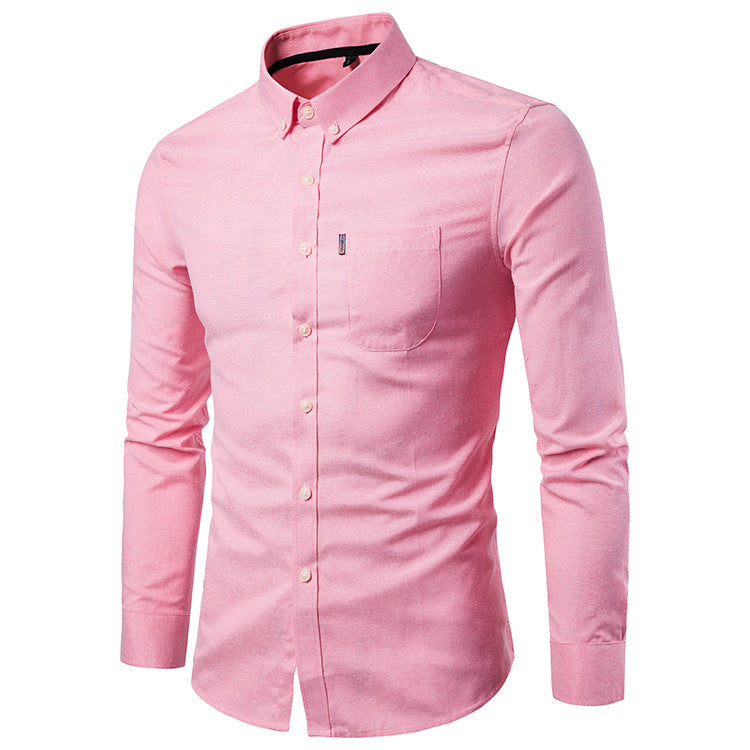 Mens Slim Long Sleeve Dress Shirt