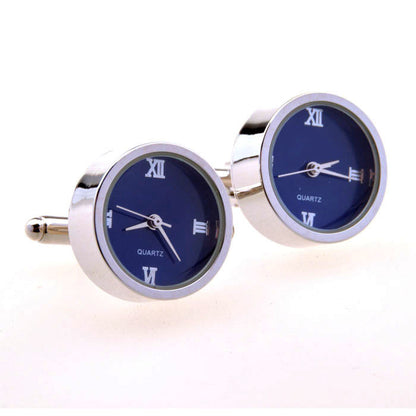 Stainless Steel Quartz Clock Cuff Links