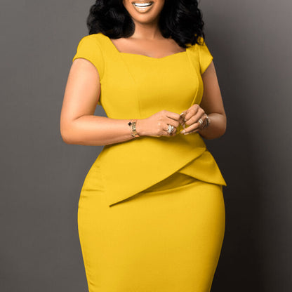 Professional Solid Color Work Dress