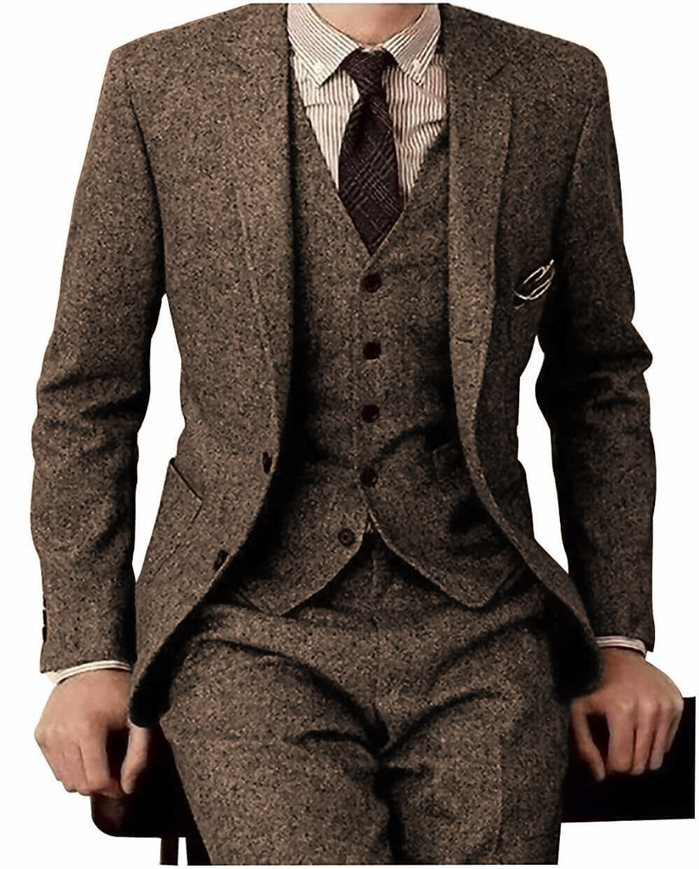 Men's Three-piece Suit Fashion (Woolen)
